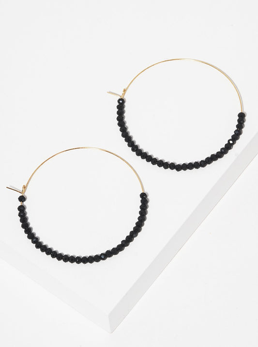 50mm Faceted Glass Beads Lightweight Wire Hoop Earrings