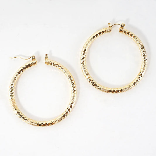 50mm Laser Etched Aluminum Hoop Earrings