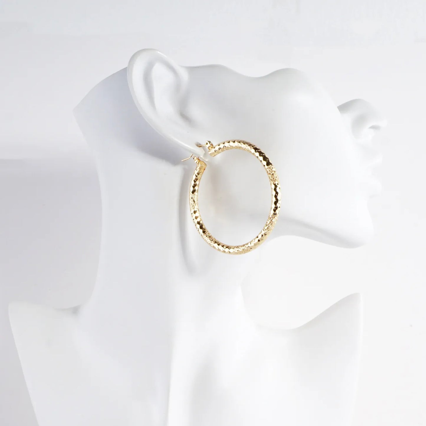 50mm Laser Etched Aluminum Hoop Earrings