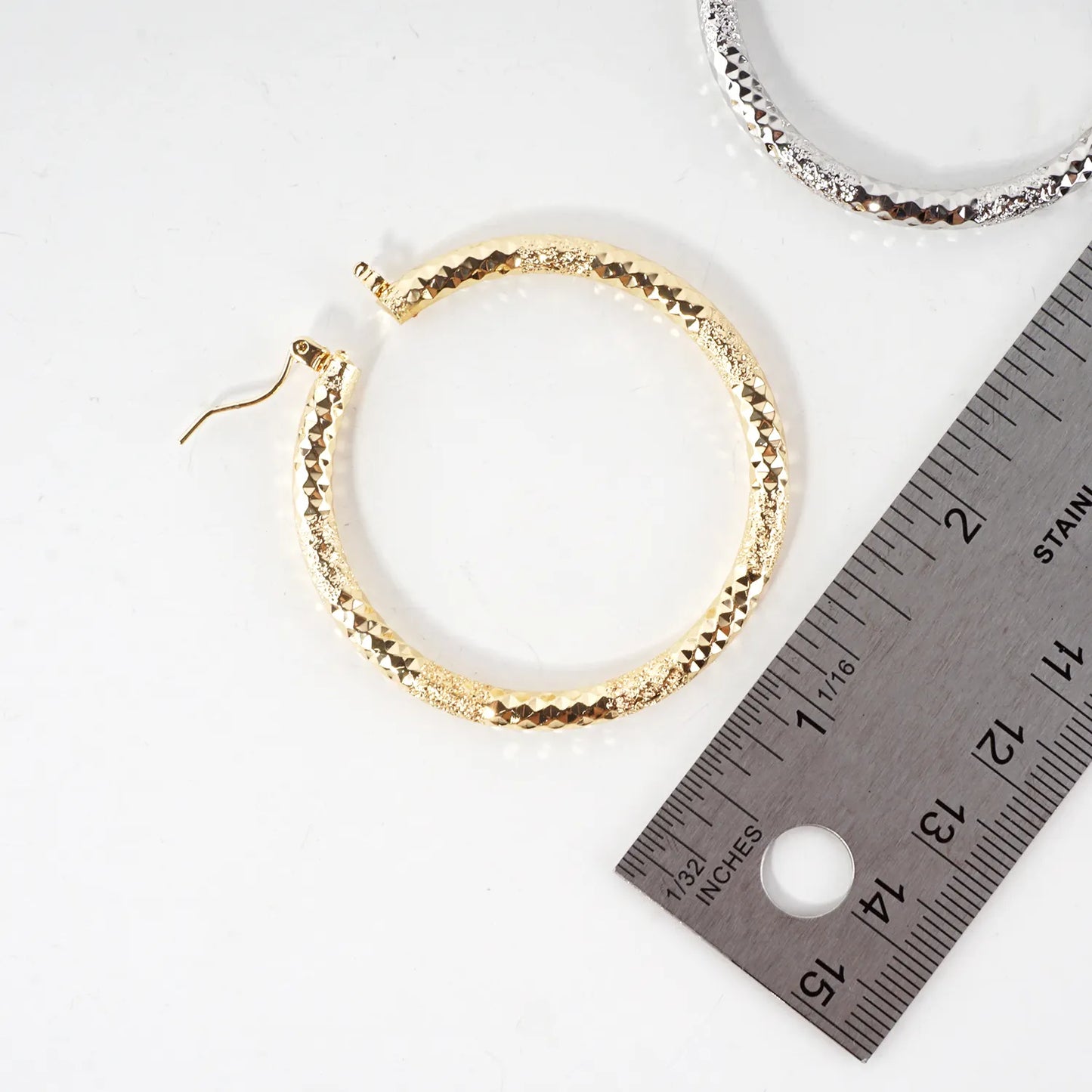 50mm Laser Etched Aluminum Hoop Earrings