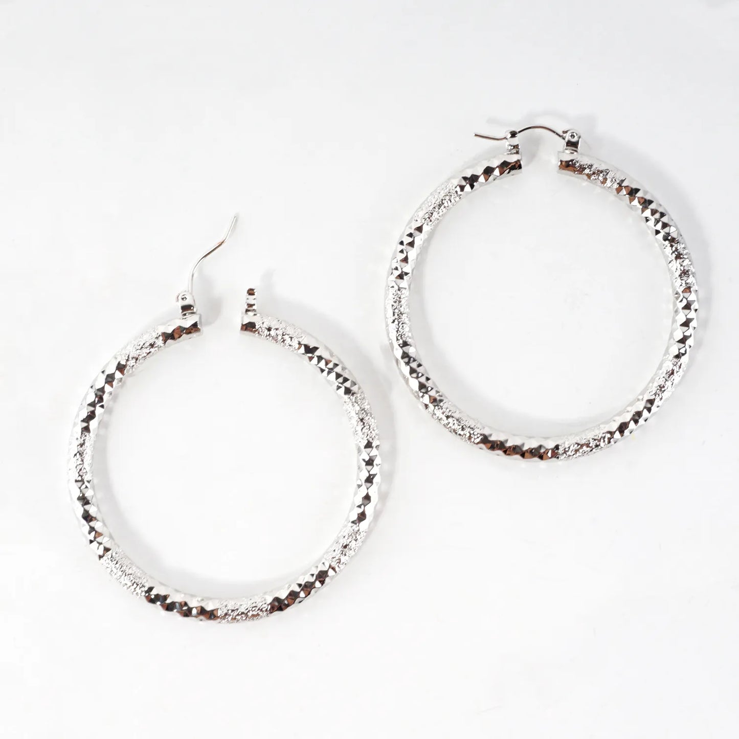 50mm Laser Etched Aluminum Hoop Earrings