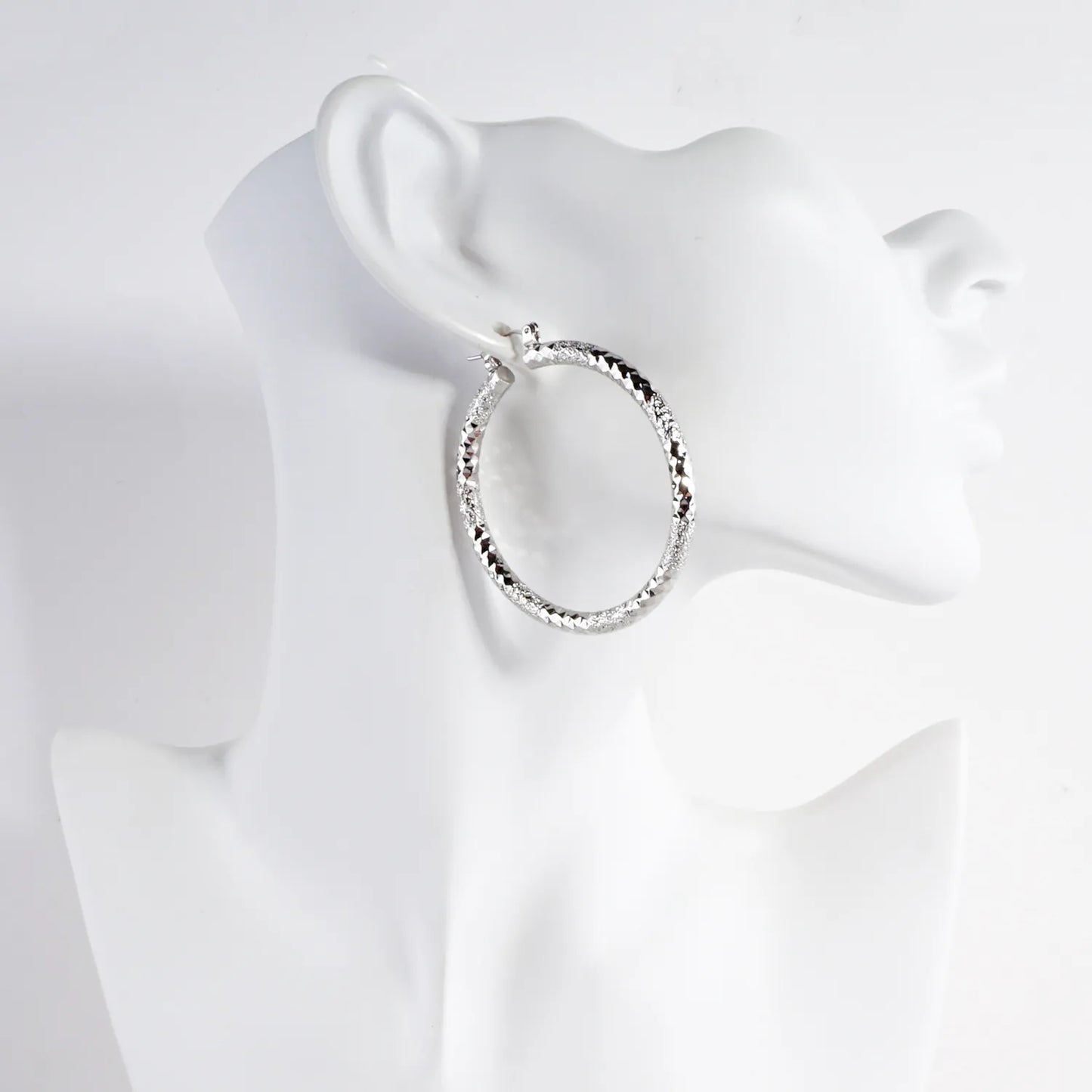50mm Laser Etched Aluminum Hoop Earrings