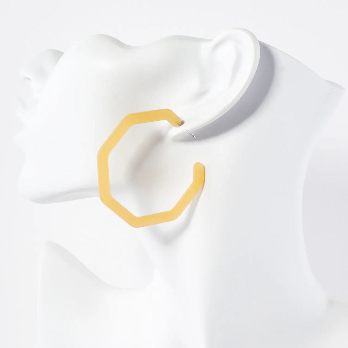50mm Octagon Shaped Resin Open Hoop Earrings