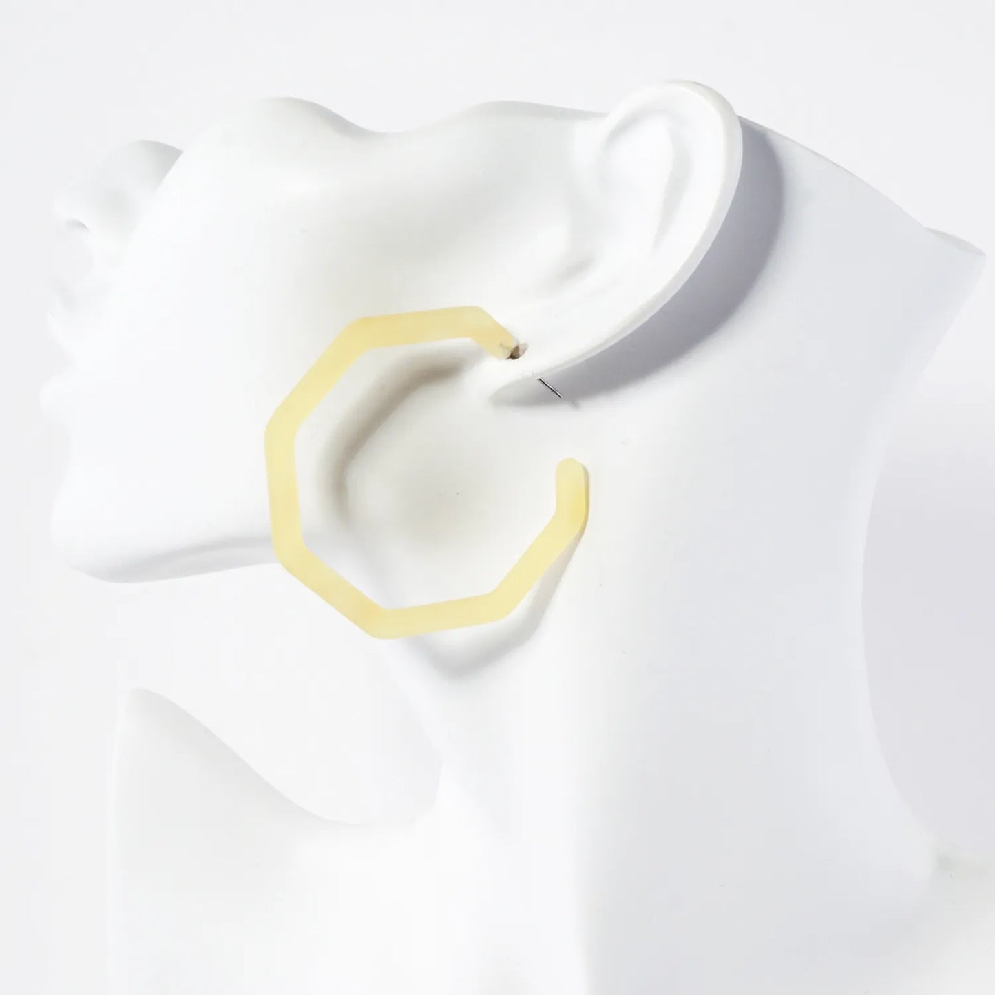 50mm Octagon Shaped Resin Open Hoop Earrings