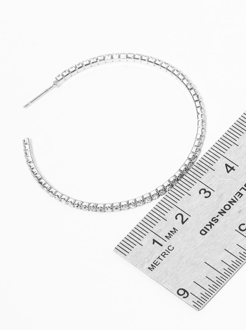 50mm Rhinestone Hoop Earrings