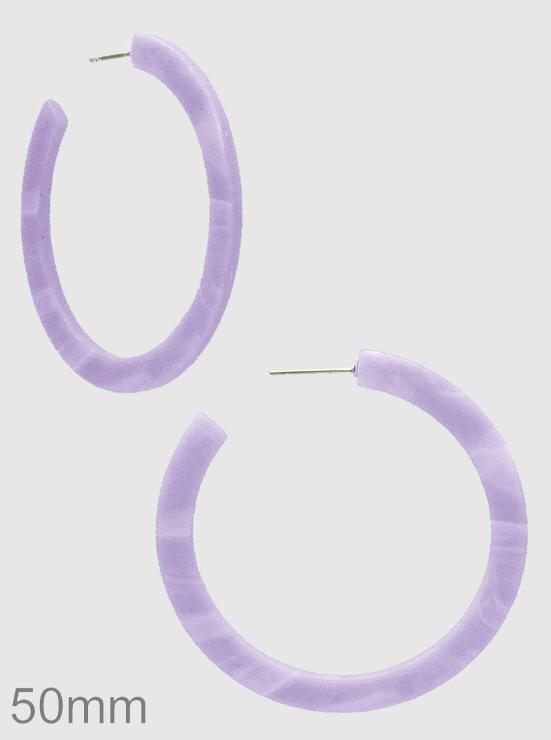 50mm Round Shaped Resin Hoop Earrings
