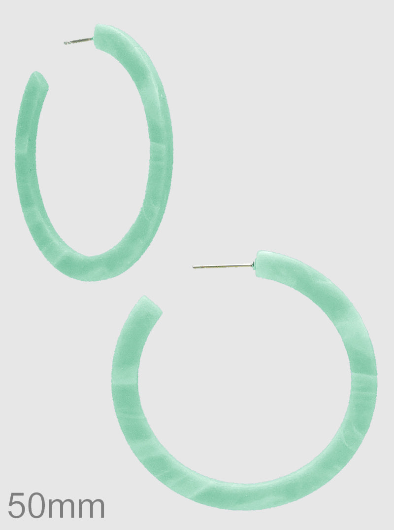 50mm Round Shaped Resin Hoop Earrings