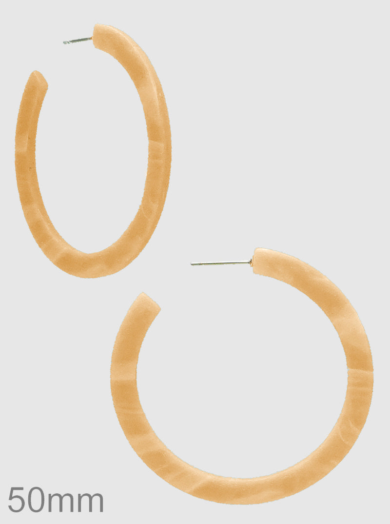 50mm Round Shaped Resin Hoop Earrings