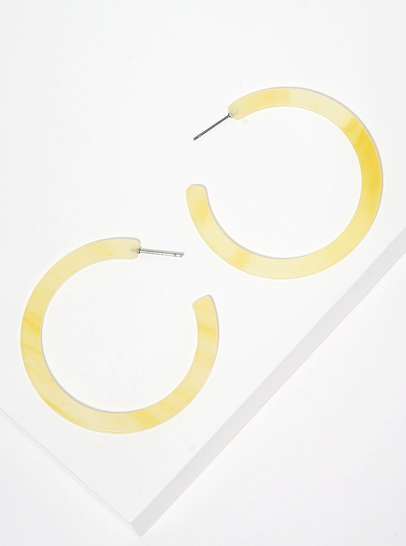 50mm Round Shaped Resin Hoop Earrings