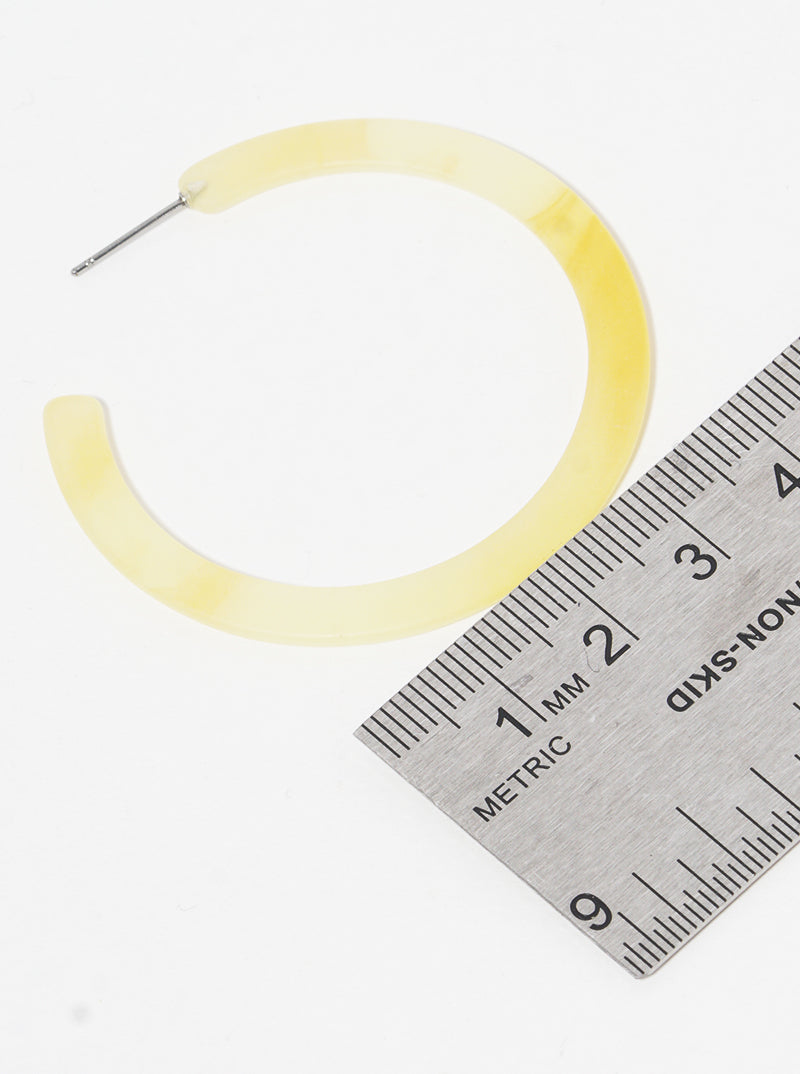 50mm Round Shaped Resin Hoop Earrings