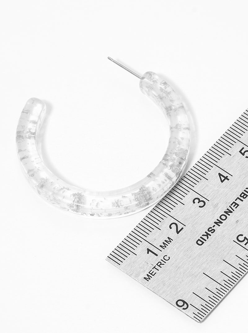 50mm Gold Flake Resin Hoop Earrings