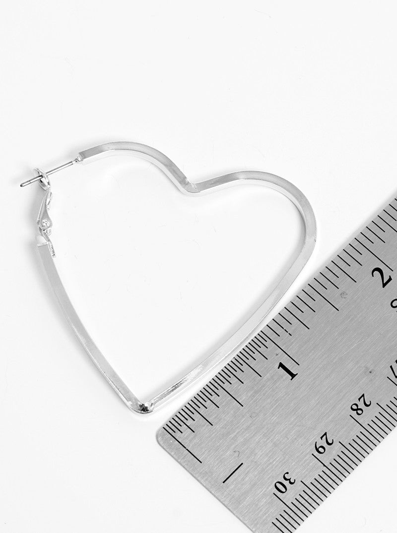 50mm Heart Shape Brass Hoop Earrings