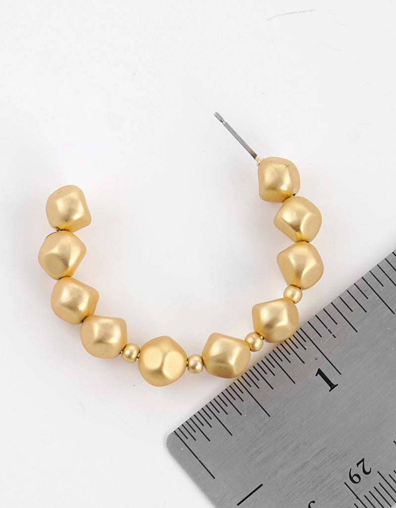 50mm Irregular Shaped Acrylic Pearl Open Hoop Earrings