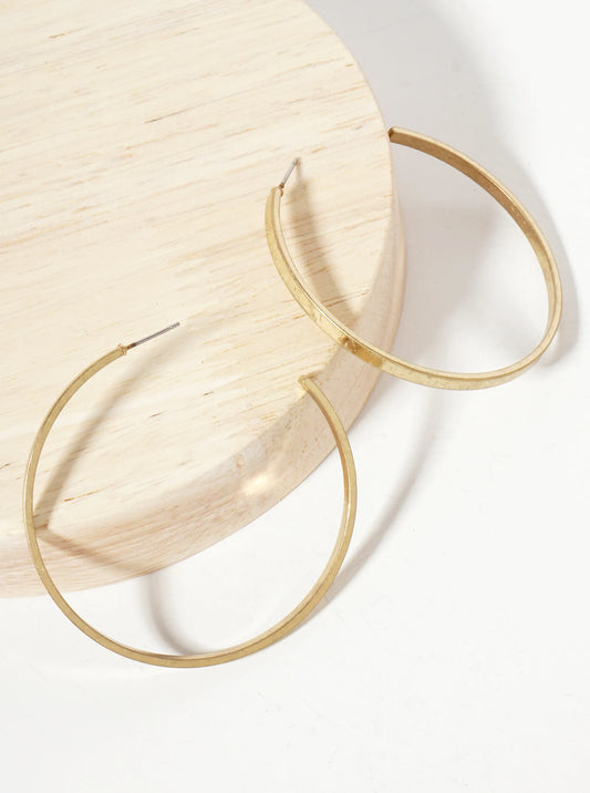 55mm Brass Open Hoop Earrings With 3mm Thickness