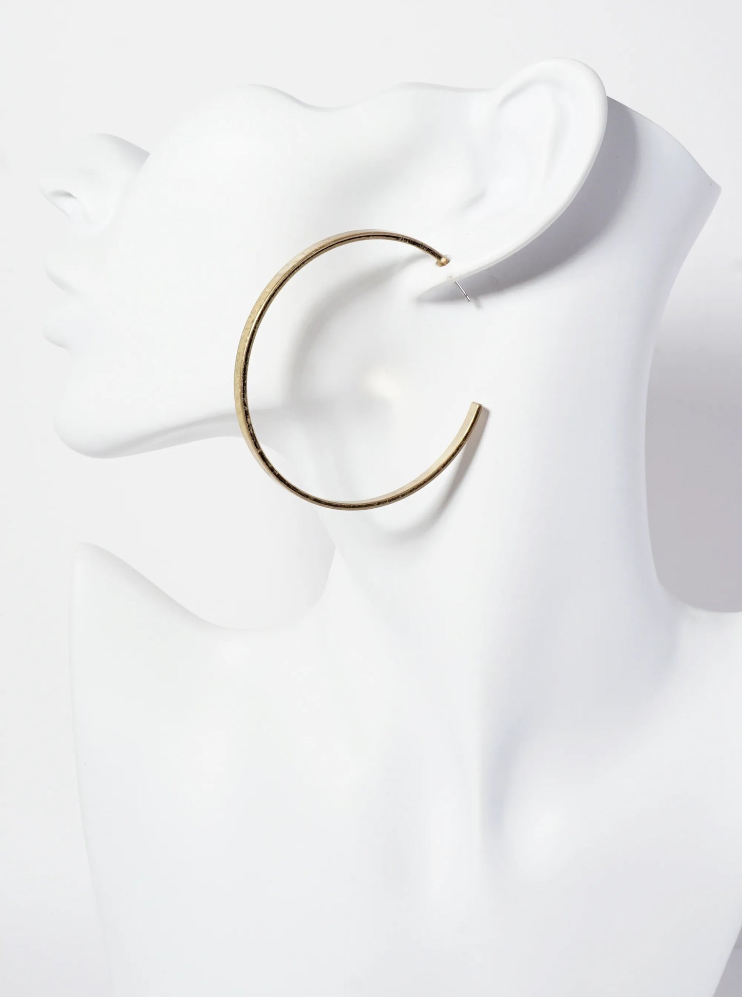 55mm Brass Open Hoop Earrings With 3mm Thickness