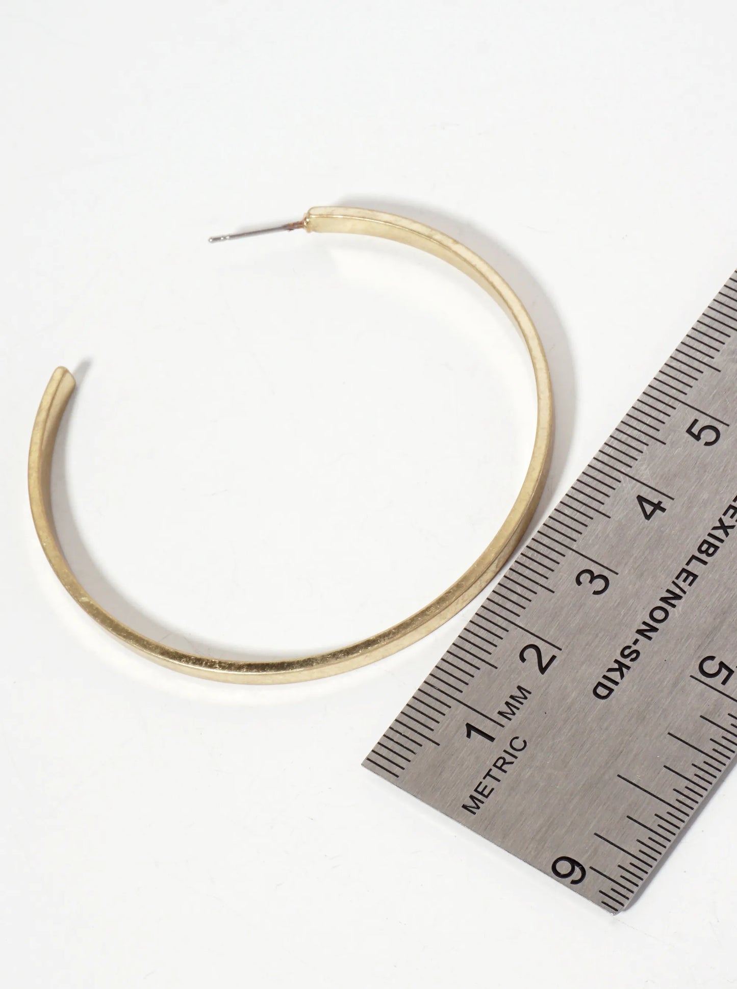 55mm Brass Open Hoop Earrings With 3mm Thickness
