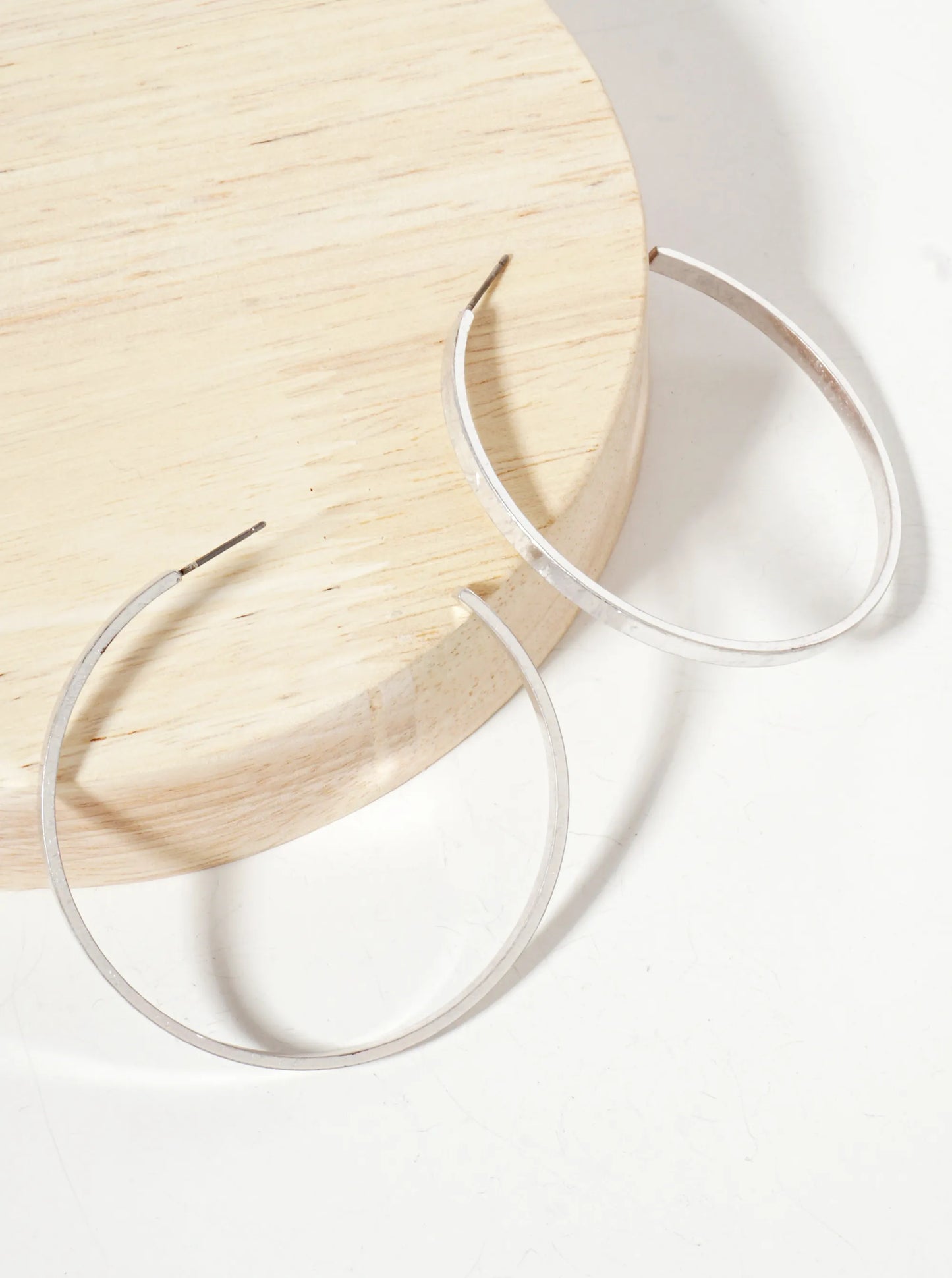 55mm Brass Open Hoop Earrings With 3mm Thickness