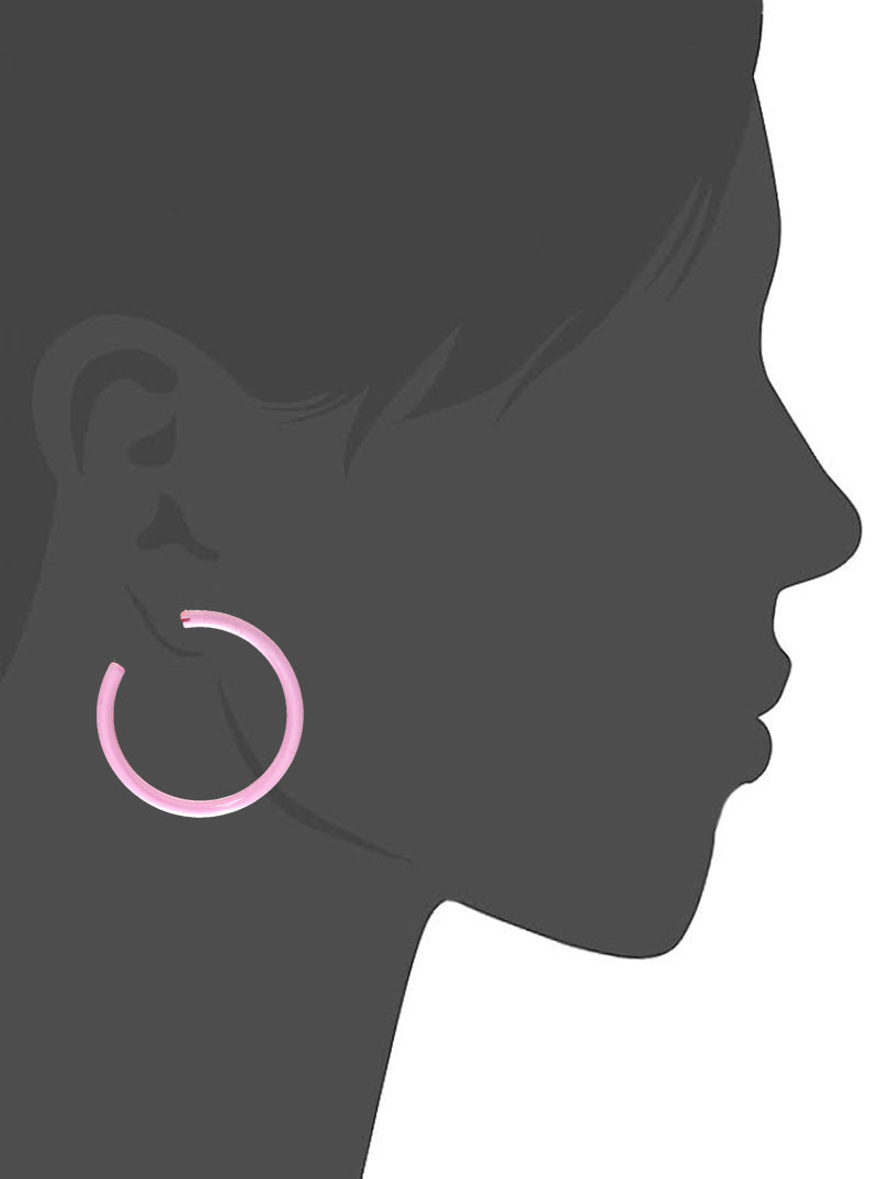 55mm Color Lucite Hoop Earrings
