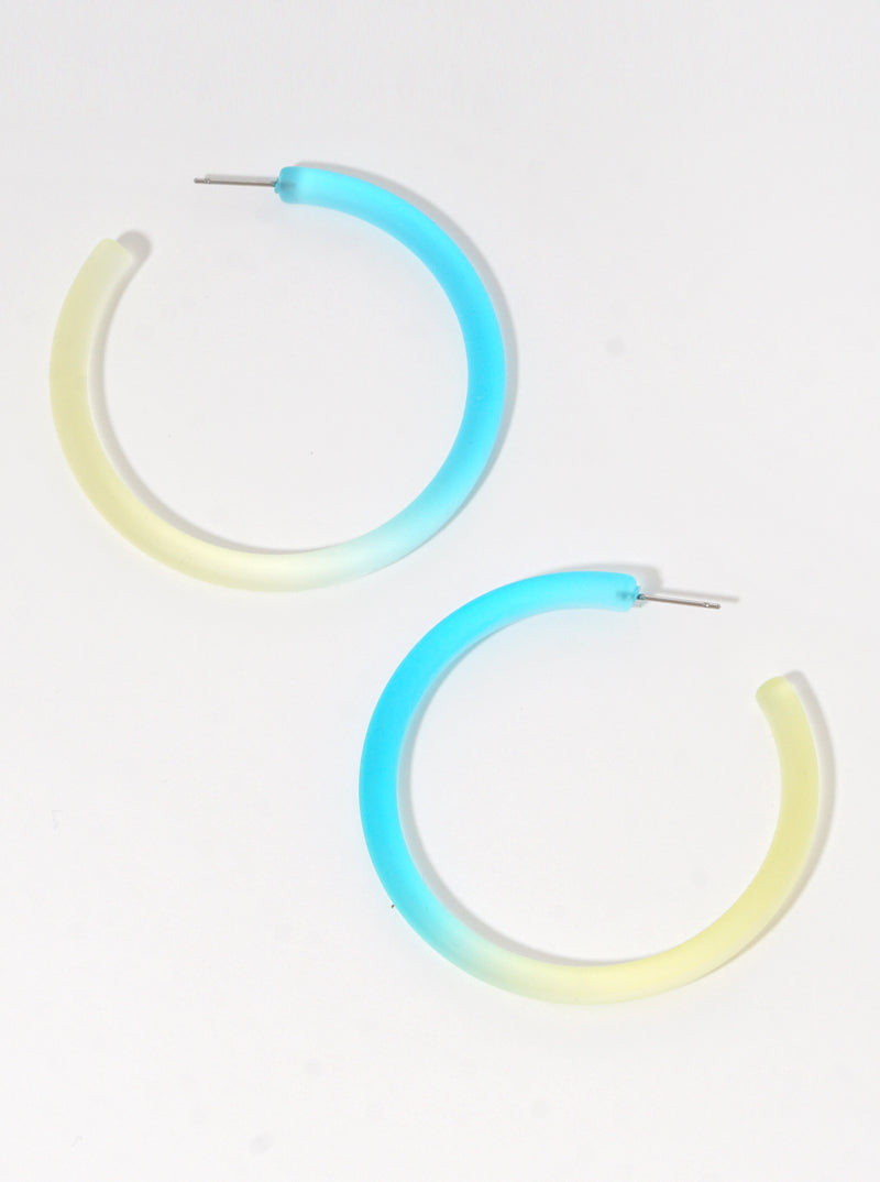 55mm Dual-Tone Resin Hoop Earrings