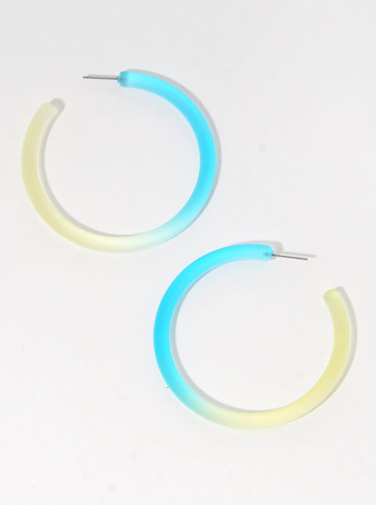 55mm Dual-Tone Resin Hoop Earrings