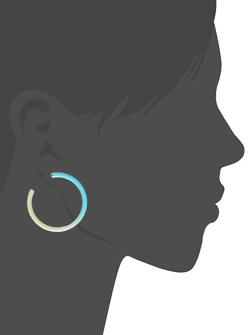 55mm Dual-Tone Resin Hoop Earrings