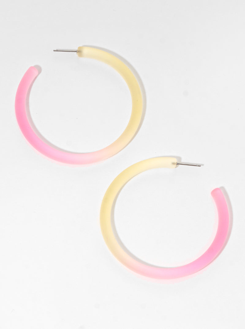 55mm Dual-Tone Resin Hoop Earrings