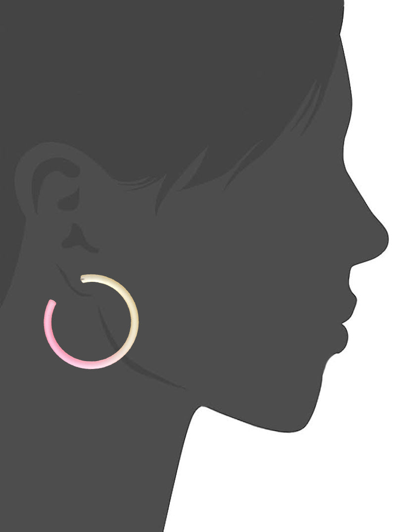 55mm Dual-Tone Resin Hoop Earrings