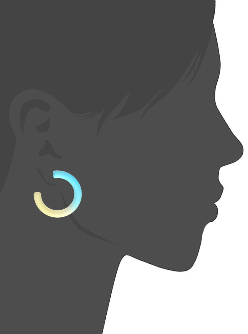 55mm Dual-Tone Resin Statement Hoop Earrings