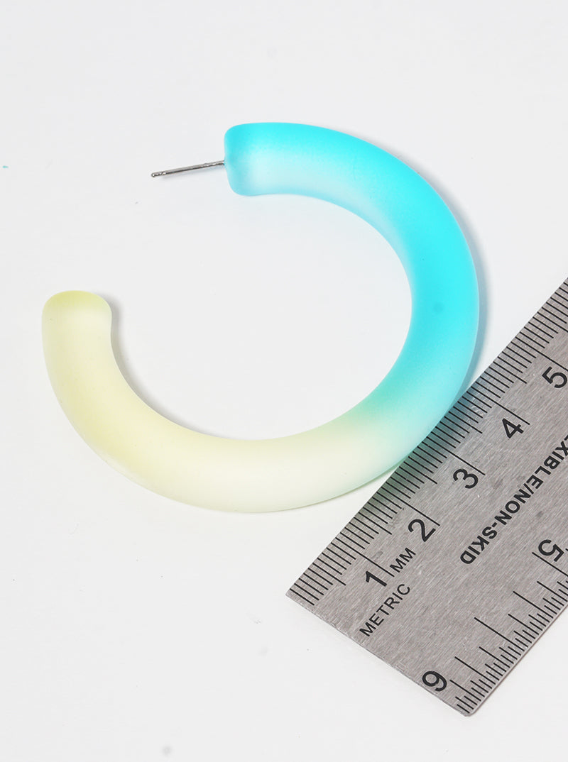55mm Dual-Tone Resin Statement Hoop Earrings