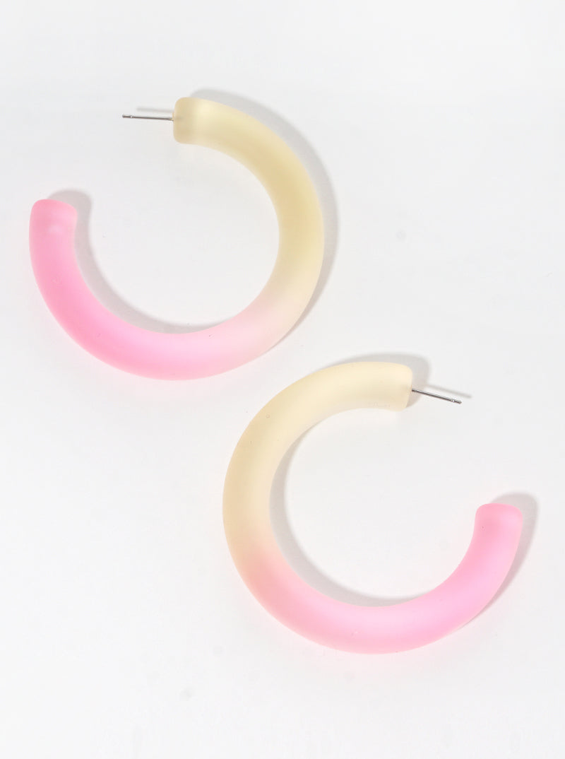 55mm Dual-Tone Resin Statement Hoop Earrings