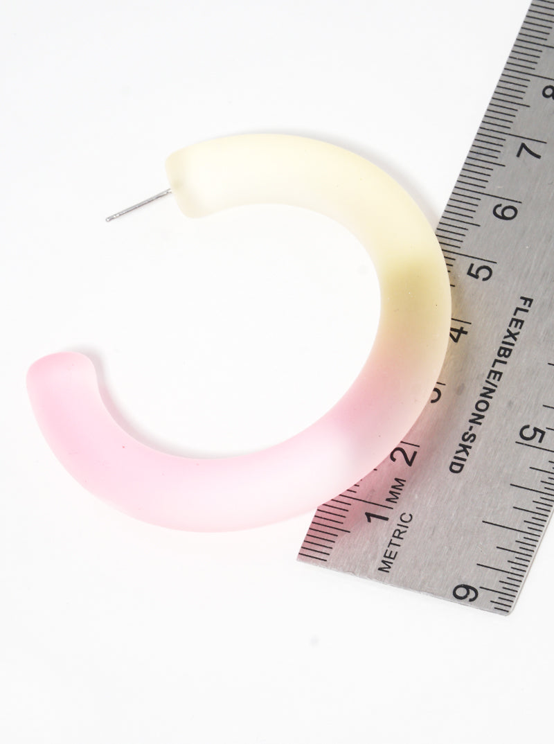 55mm Dual-Tone Resin Statement Hoop Earrings
