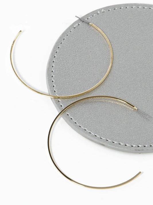 55mm Lightweight Brass Skinny Open Hoop Earrings