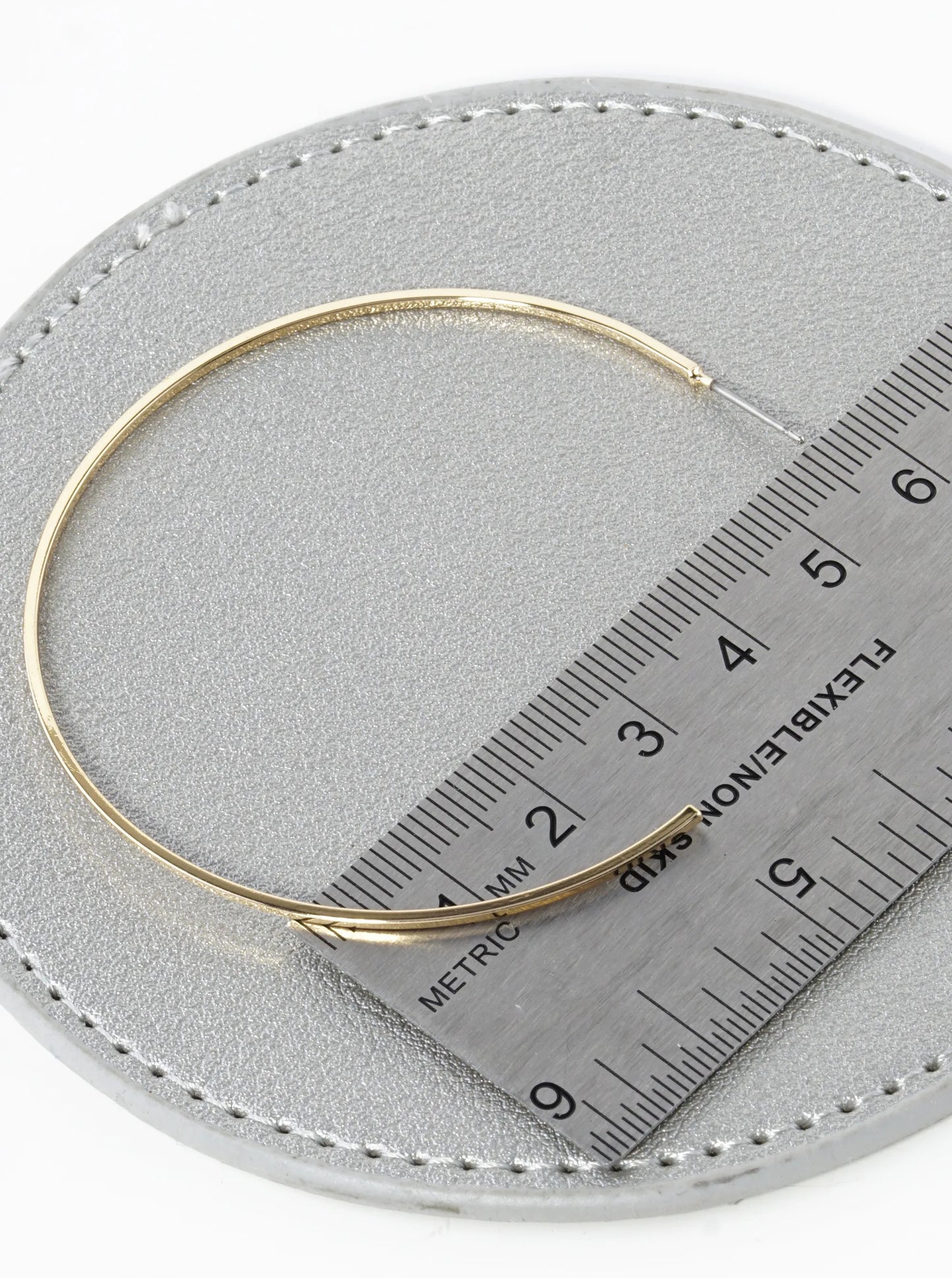 55mm Lightweight Brass Skinny Open Hoop Earrings