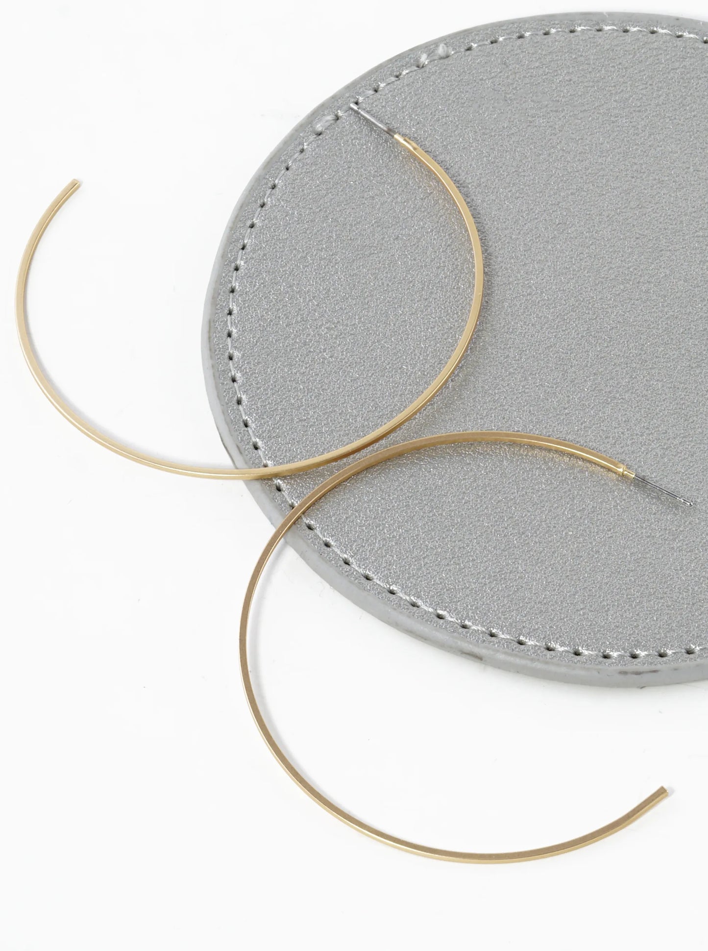 55mm Lightweight Brass Skinny Open Hoop Earrings