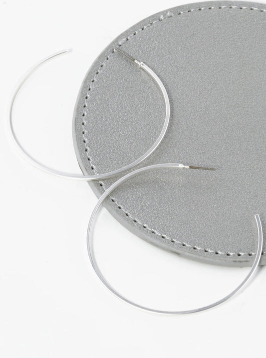 55mm Lightweight Brass Skinny Open Hoop Earrings