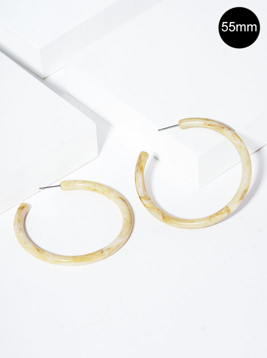 55mm Marbled Resin Hoop Earrings