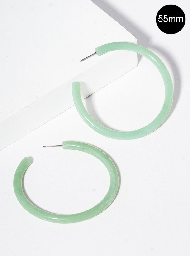 55mm Marbled Resin Hoop Earrings