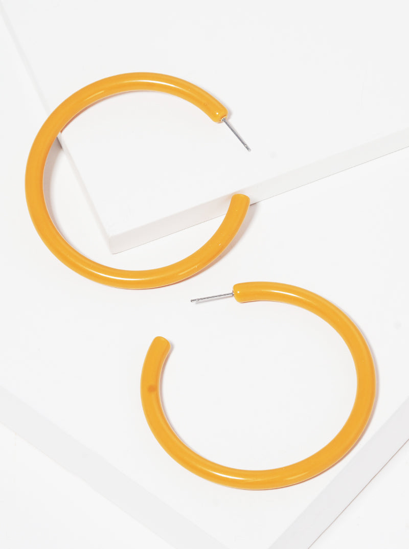 55mm Resin Color Hoop Earrings