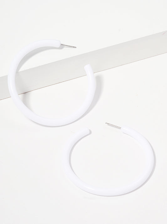 55mm Resin Color Hoop Earrings