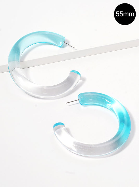 55mm Resin Color Open Hoop Earrings