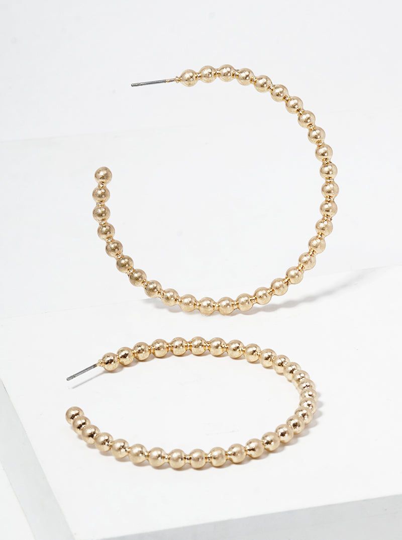 55mm Ball Open Hoop Earrings