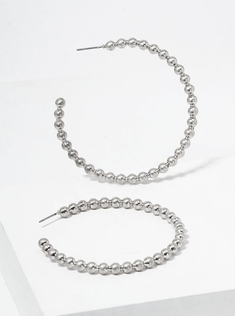 55mm Ball Open Hoop Earrings