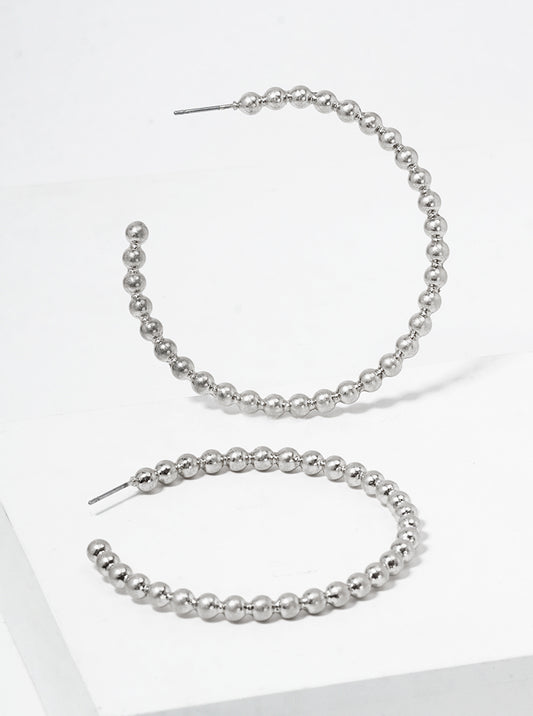 55mm Ball Open Hoop Earrings