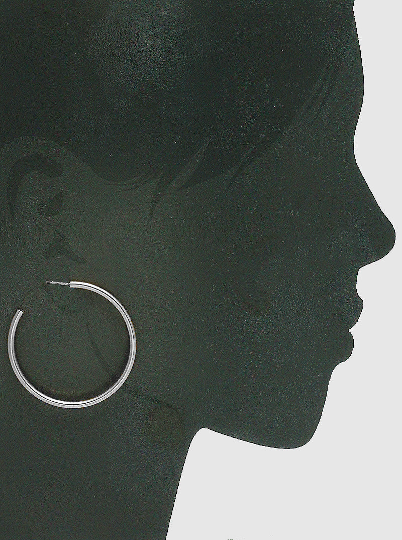 55mm Brass Hoolow Hoop Earrings 4mm Thickness