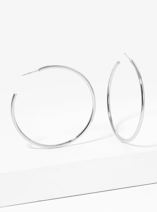 55mm Brass Hoop Sterling Silver Post