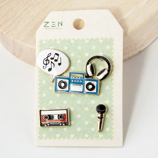 5PC-Set Music-Theme Brooch Pin