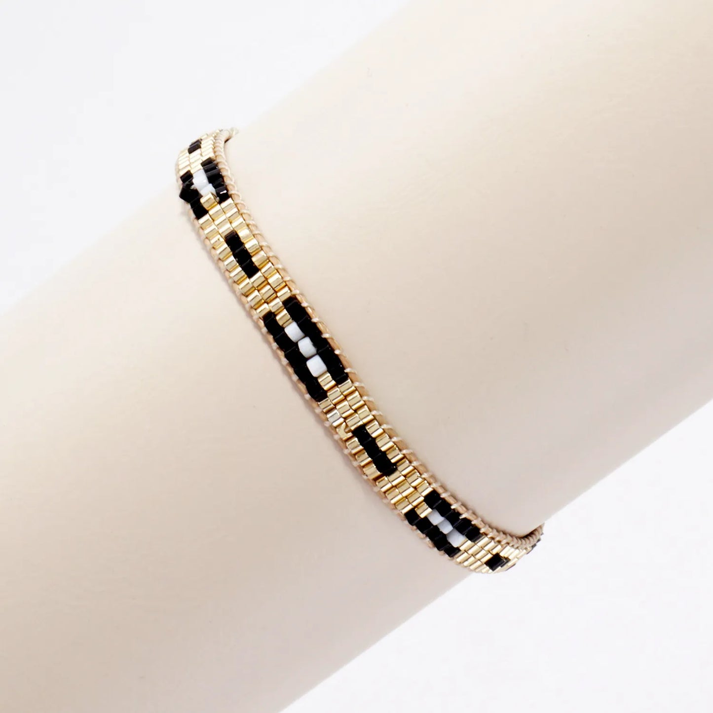 5mm Wide Seed-Beaded Adjustable Pull-Tie Bracelet
