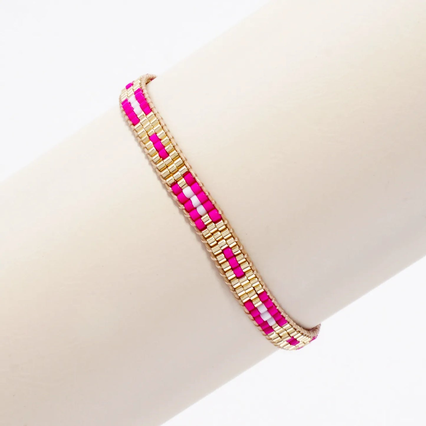 5mm Wide Seed-Beaded Adjustable Pull-Tie Bracelet