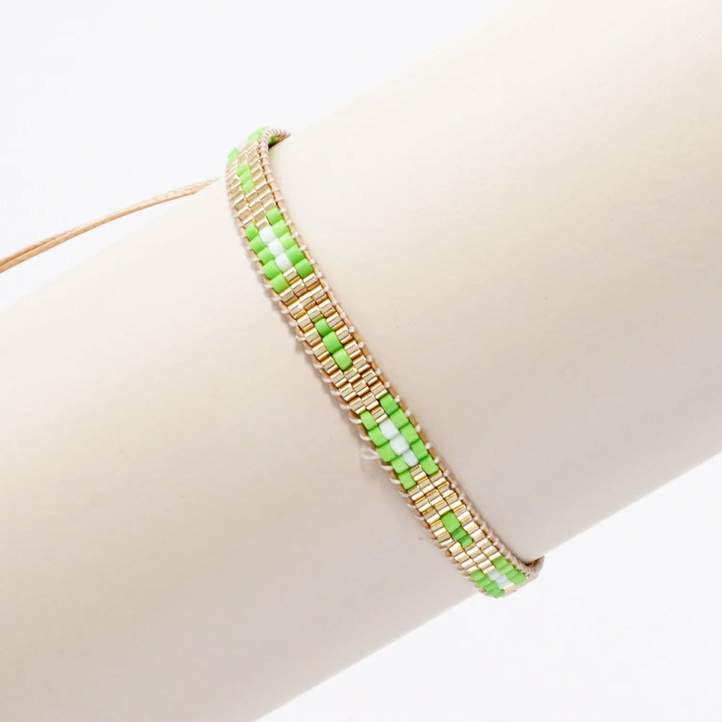 5mm Wide Seed-Beaded Adjustable Pull-Tie Bracelet