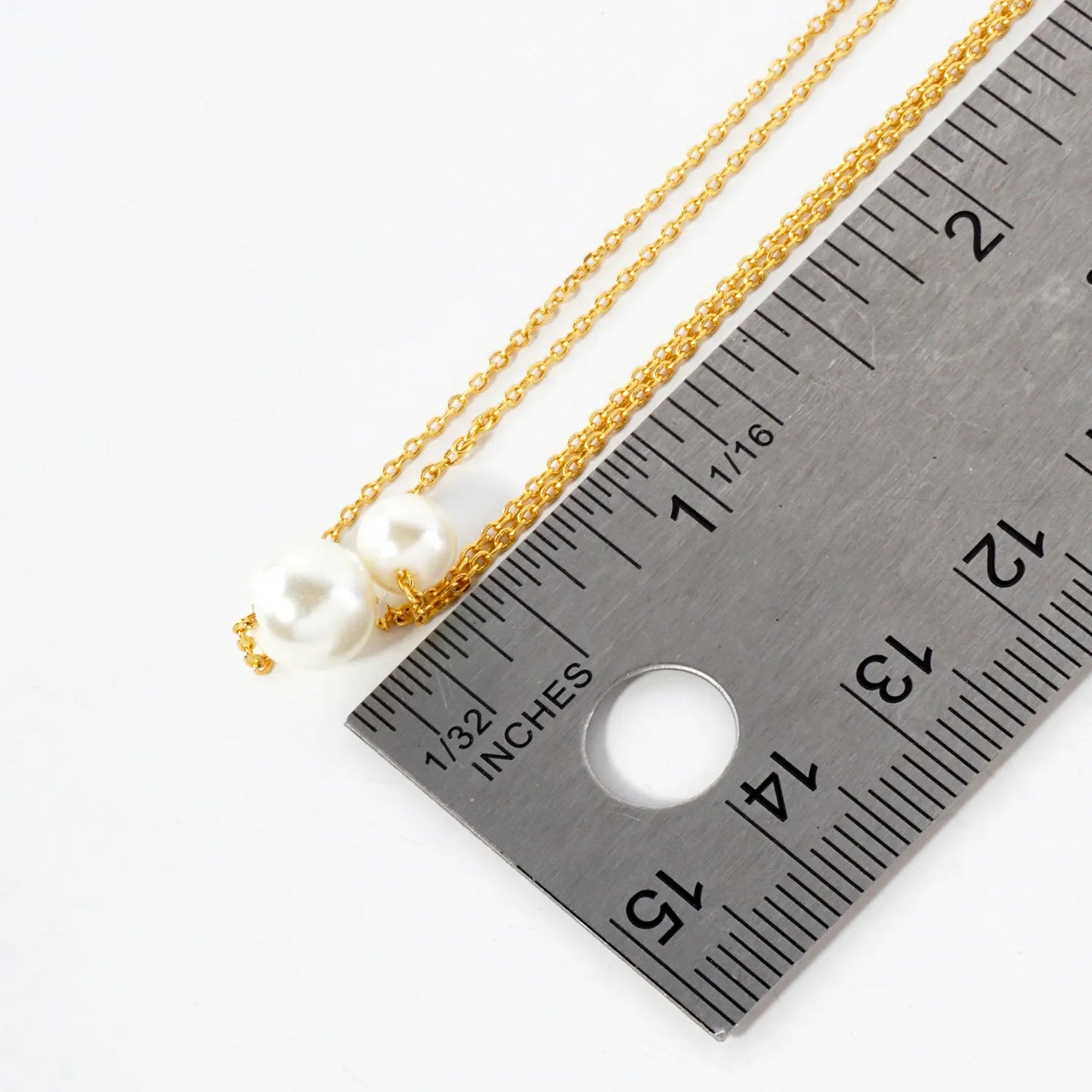 6-8mm Pearl Pendant 18K-Gold-Dipped Layered Necklace
